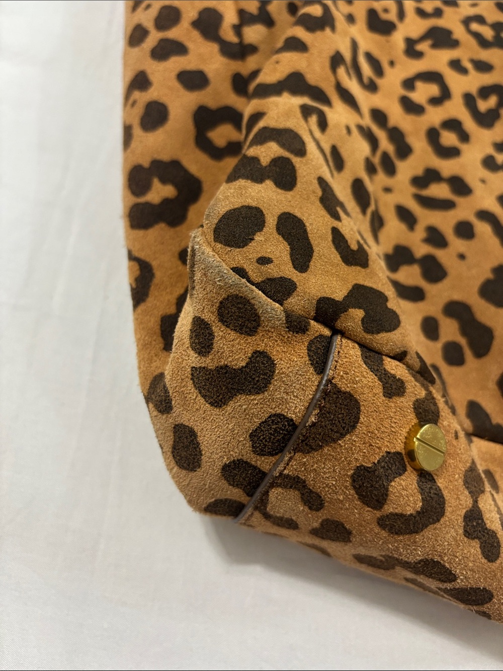 J. Crew Leopard Print Brown Tote Bag with Black Handles - Picture 7 of 16
